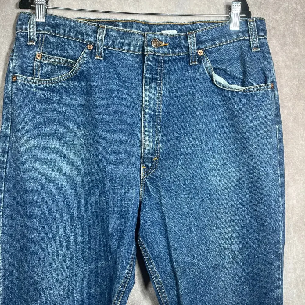 Vintage Levi's 517 Jeans Mens 40X32 Blue Dark Wash Orange Tab Denim 90s Straight